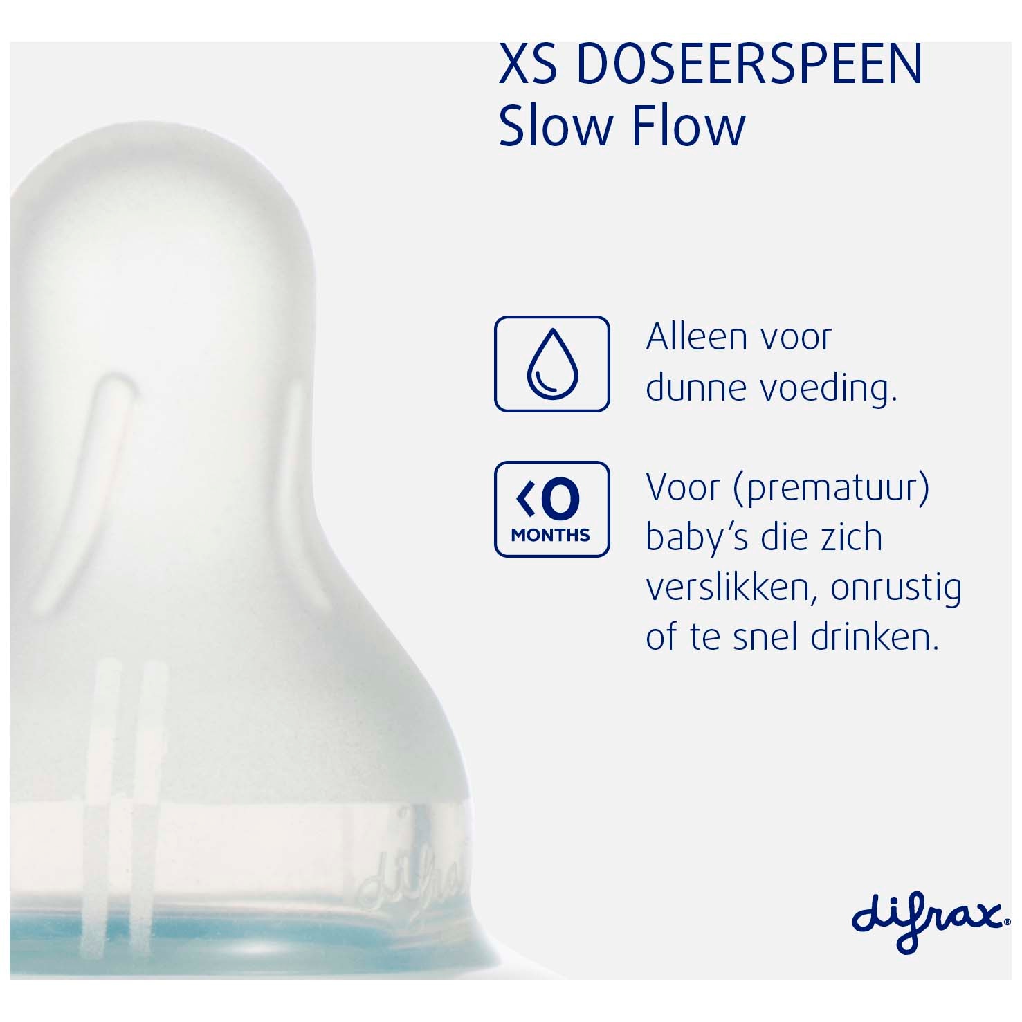 Difrax 1-2-3 Doseerspeen XS smal - 2 stuks naturel