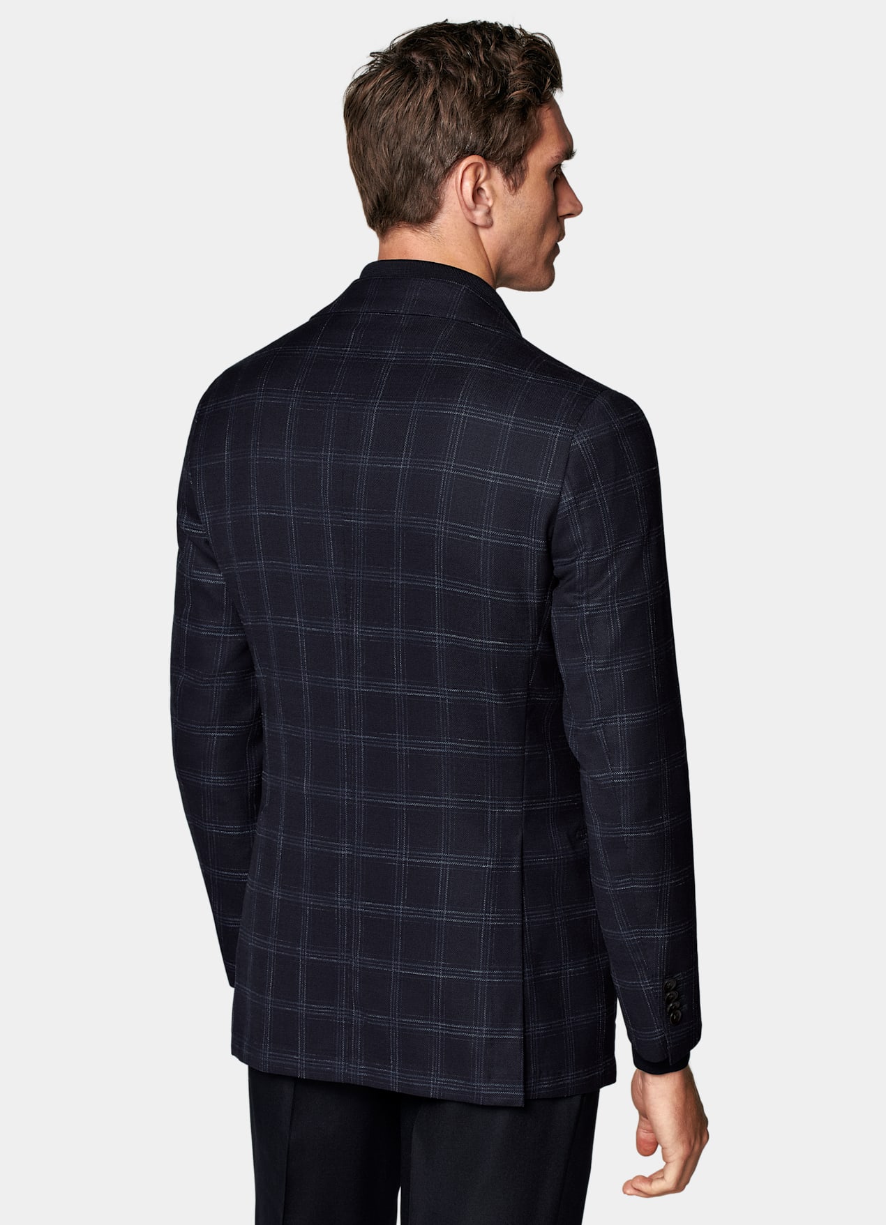 Blazer Havana coupe Tailored bleu marine à carreaux