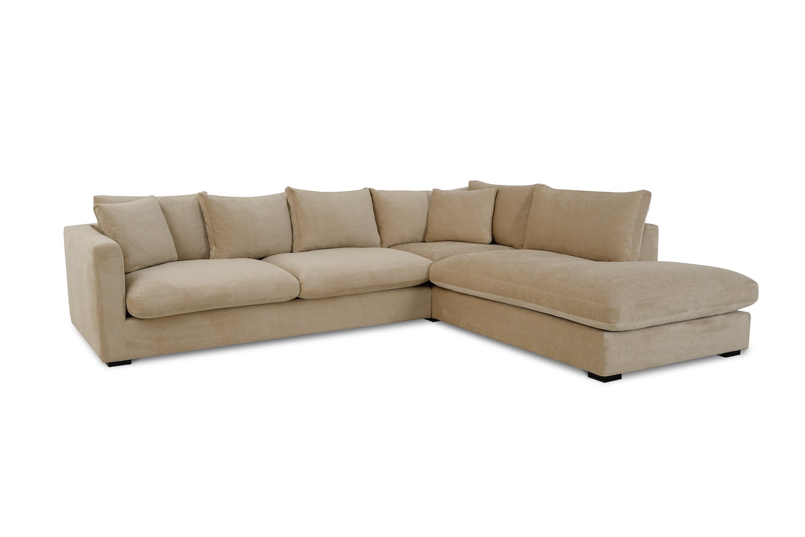 Milano hjørnesofa 2,5 seter med åpen ende høyre. Tekstil Concept 14 Latte