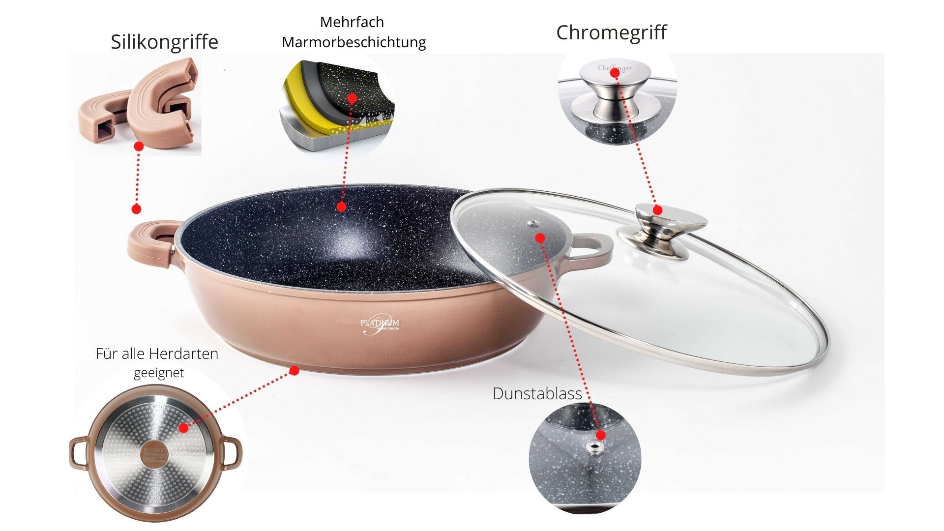 Aluguss Wok Servierpfanne Ø32cm