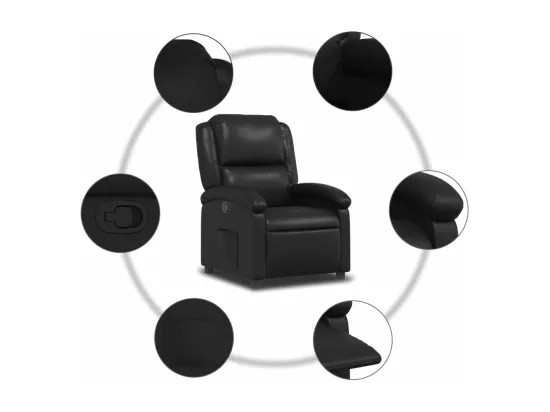 Fauteuil inclinable Noir Similicuir