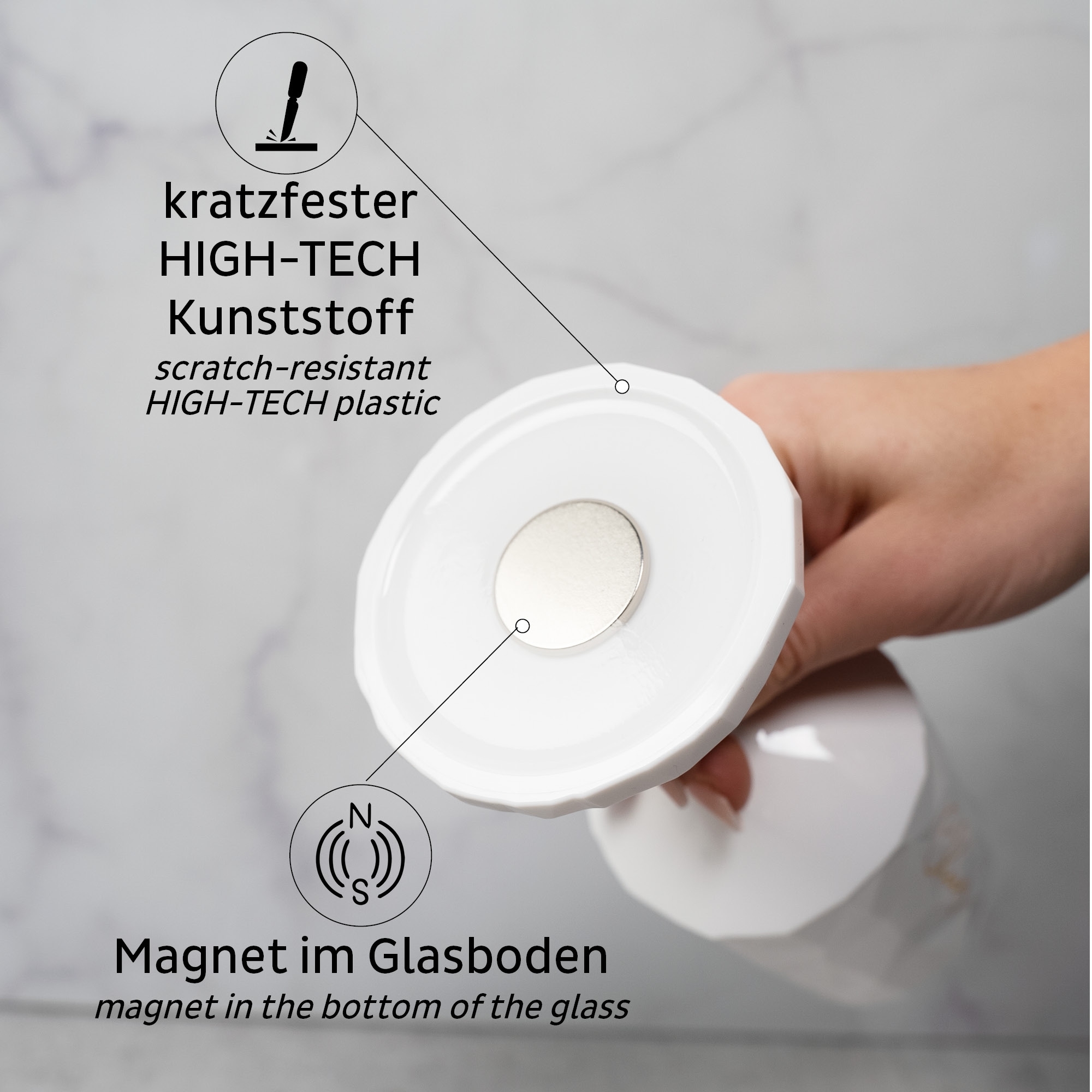 Silwy Magnet-Kunststoffglas WEIN CHEERS WHITE (0,3l)