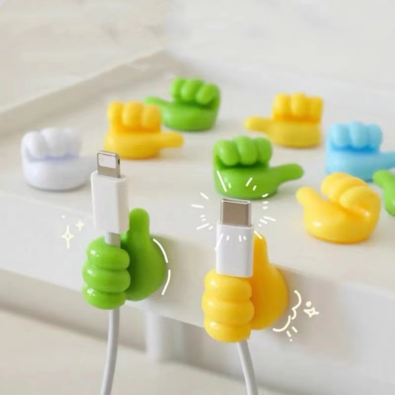 (10er Set) Selbstklebende Kabelhalter Vielzweck Kabelführung Organizer Clips - Daumen / Assortiert
