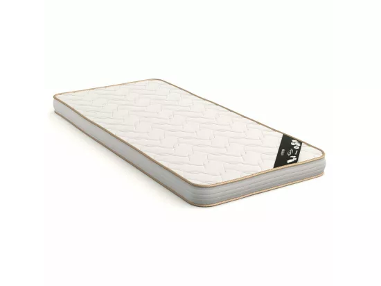 Pack lit gigogne avec tiroir et matelas 90x200 cm bois massif blanc NOHA