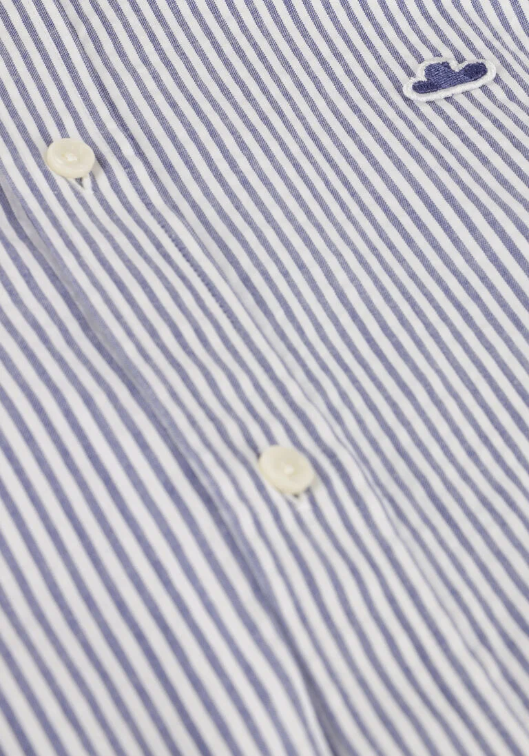 THE GOODPEOPLE blauw/wit gestreepte the goodpeople casual overhemd seinfield