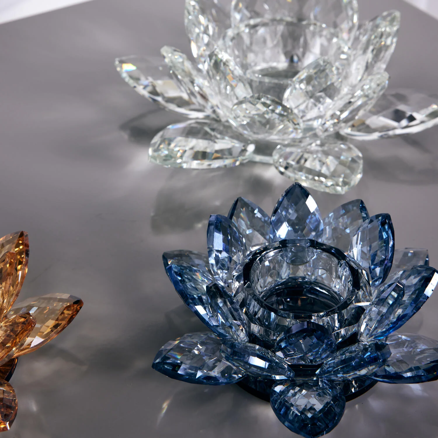 Margit Brandt  Lotus Votive fyrfadsstage, lille - Light Blue
