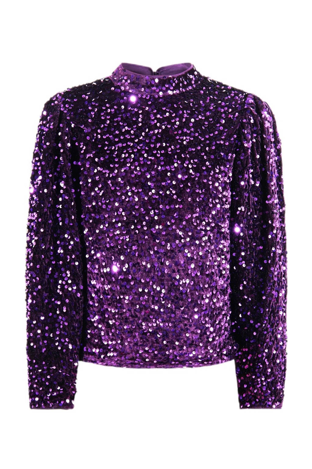 Shoeby glitter top paars met pailletten