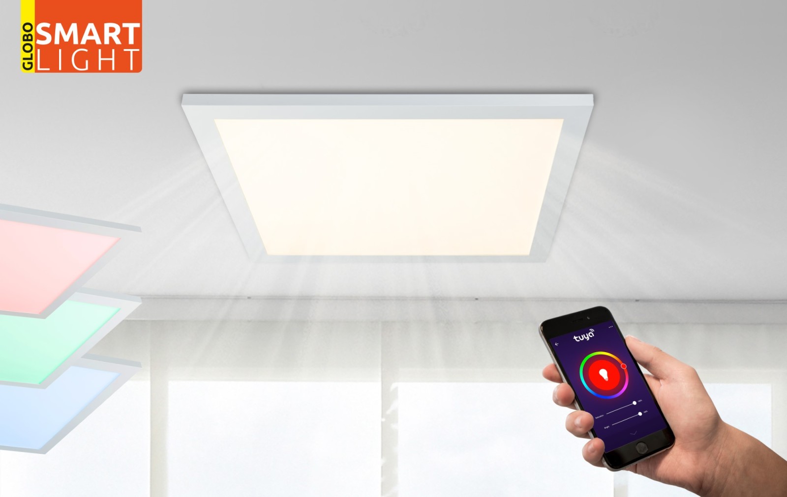 RGBW-LED-Deckenleuchte - weiß - SmartHome - 45x45 cm