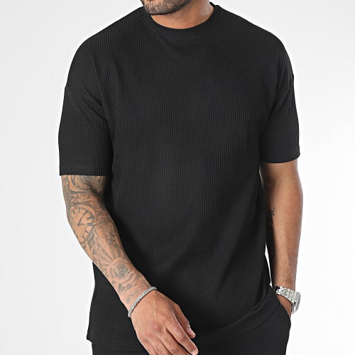 Ensemble Tee Shirt Et Short Jogging Noir