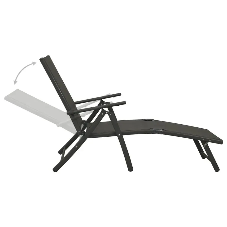 vidaXL - Loungeset - Zwart - Aluminium