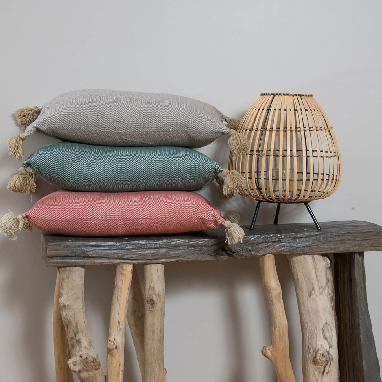 Febronie Housse de coussin chevron Stockholm terracotta - 50x30 cm
