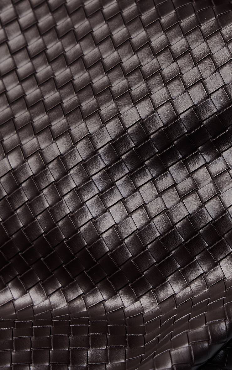 Chocolat Sac À Bandoulière En Synthétique Tressé