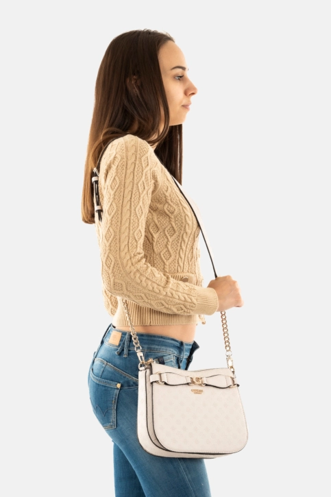 Sacs à main guess jeans arlena logo crossbody hobo tpg taupe logo