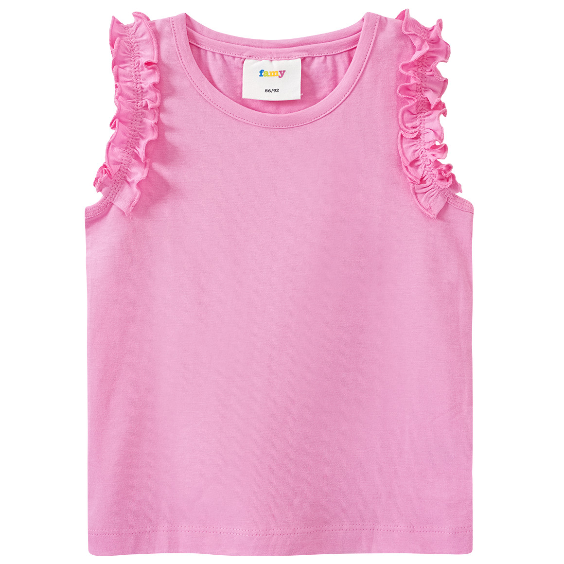 Famy 3 Mädchen Tops im Basic-Look rosa / hellgelb / hellblau