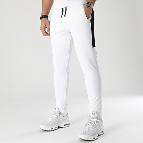 Pantalon Jogging Training Bande Mesh 0035 Blanc Noir