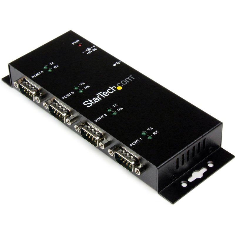 StarTech.com Hub adaptateur USB vers série DB9 RS232 4 ports – Montage sur rail DIN industriel et mural