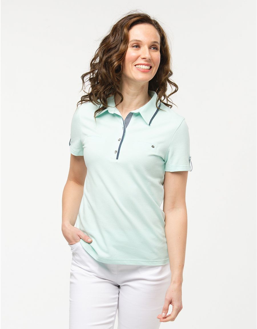 Polo vert d'eau coton