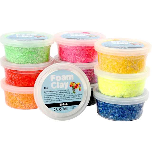 Foam Clay® , ass. farger, 10x35 g/ 1 pk.