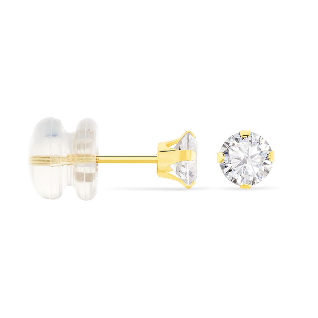 Boucles D'oreilles Puces Eddie Or Jaune Oxyde De Zirconium