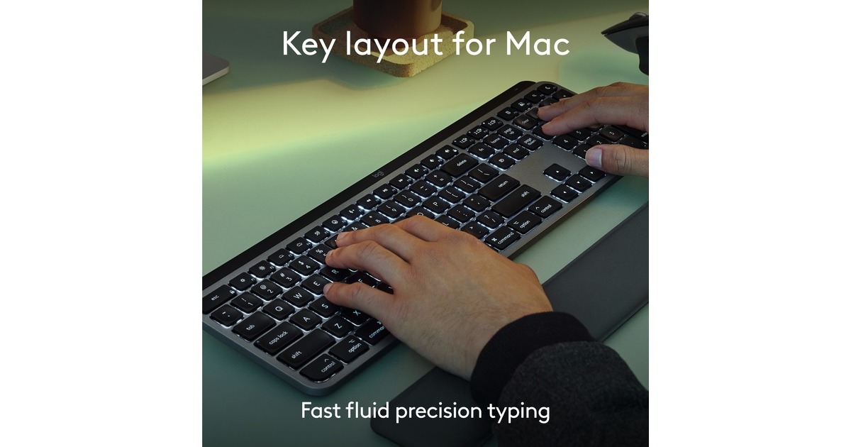 LogitechMX Keys S for Mac, toetsenbord  (Lichtgrijs, US-International, Bluetooth Low Energy)