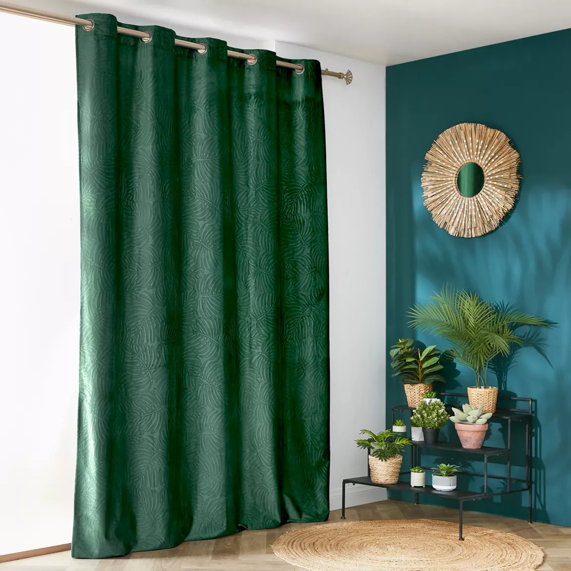 Rideau obscurcissant velours (180 x 260 cm) Fern Vert sapin