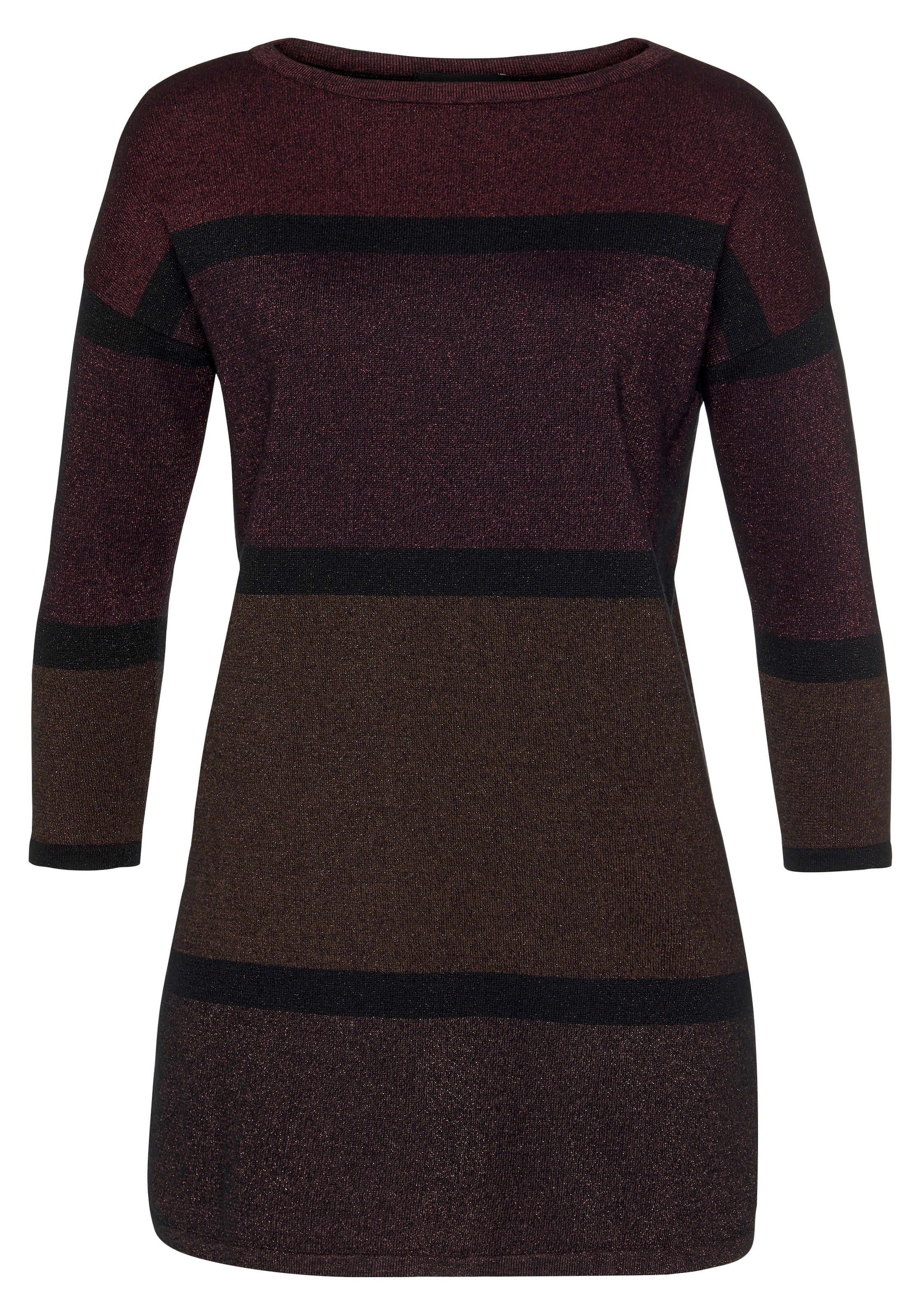 Laura Scott Longpullover , mit feinem Glanzeffekt und 3/4 Ärmeln