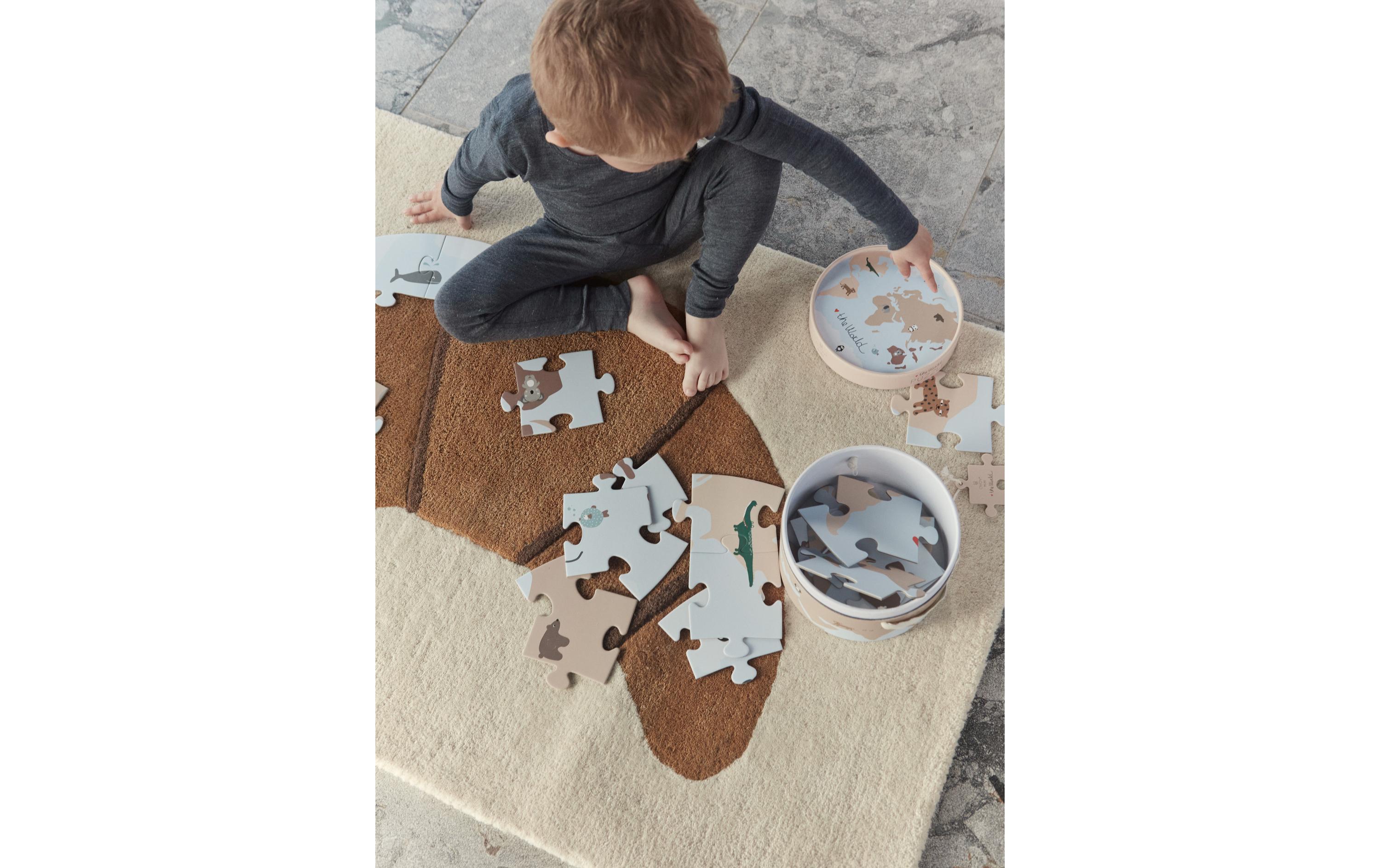 Holz-Puzzle The World Ø 60 cmPuzzle in Holzbox