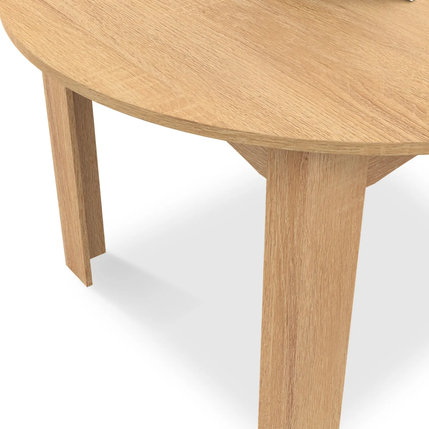 Table à manger extensible ronde DONA 4-8 personnes façon hêtre 110-150 cm