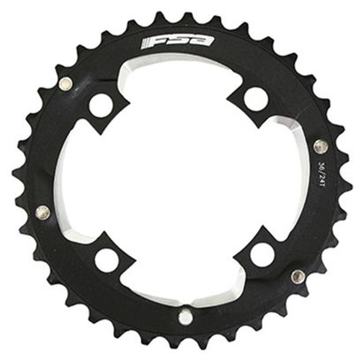 PLATEAU VTT 4BRA D.96 POUR FSA ORIGINE 36DTS EXTERIEUR 2x10V. ALU NOIR  COMET