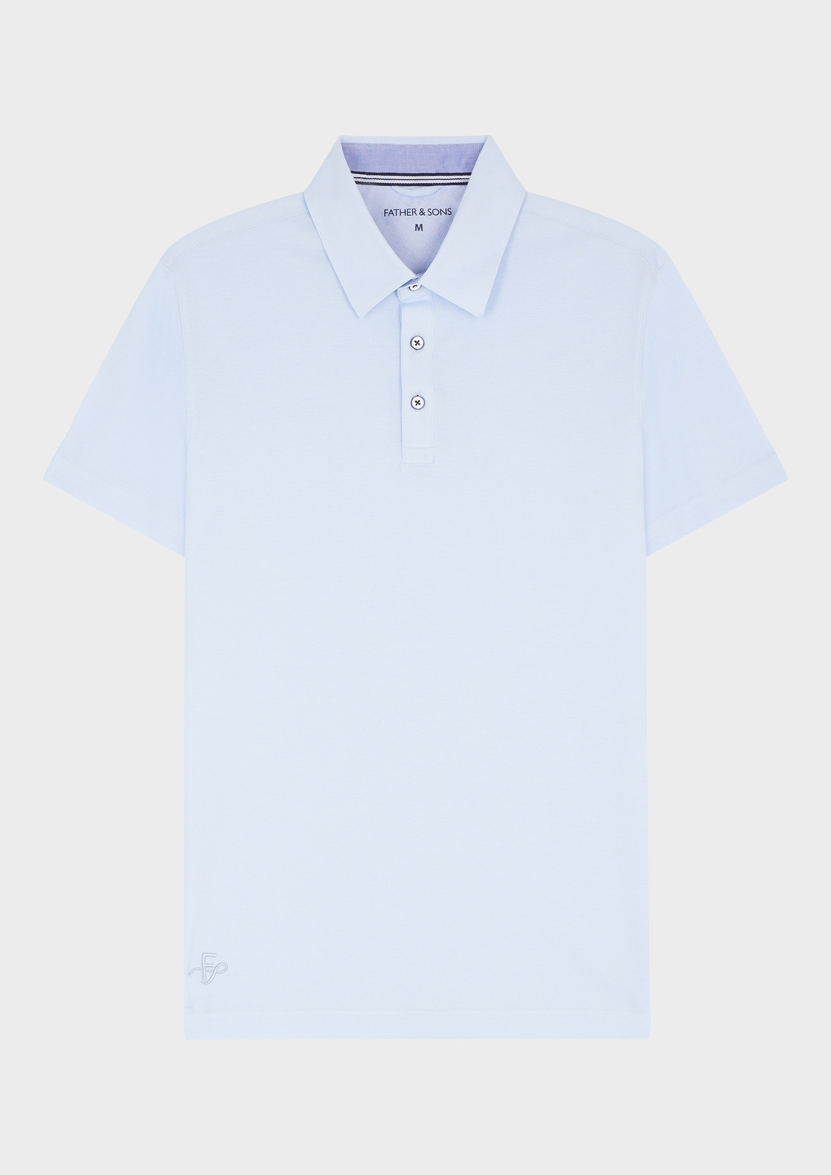 Polo manches courtes Slim en coton uni bleu ciel