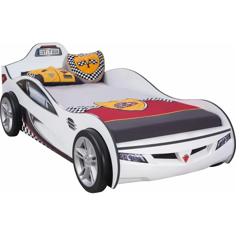 Autobed - Jongenskamer - Kinderkamer - 208x109x81 cm - Wit