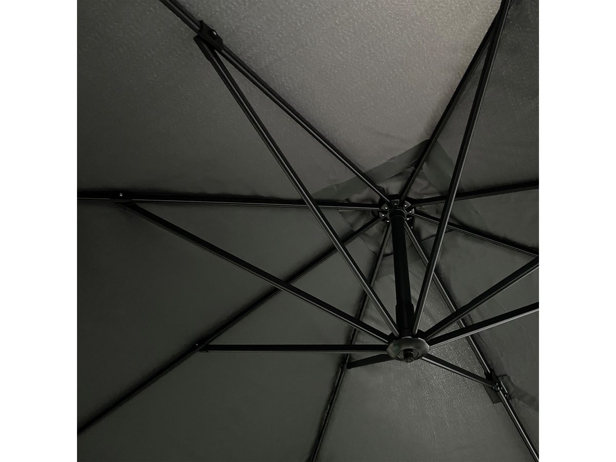 Buitenkado pro 3x3m aluminium zweefparasol - grey