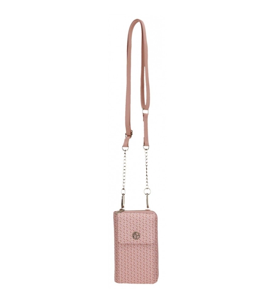 Bolsa transversal rosa Megan da Pepe Jeans para celular.