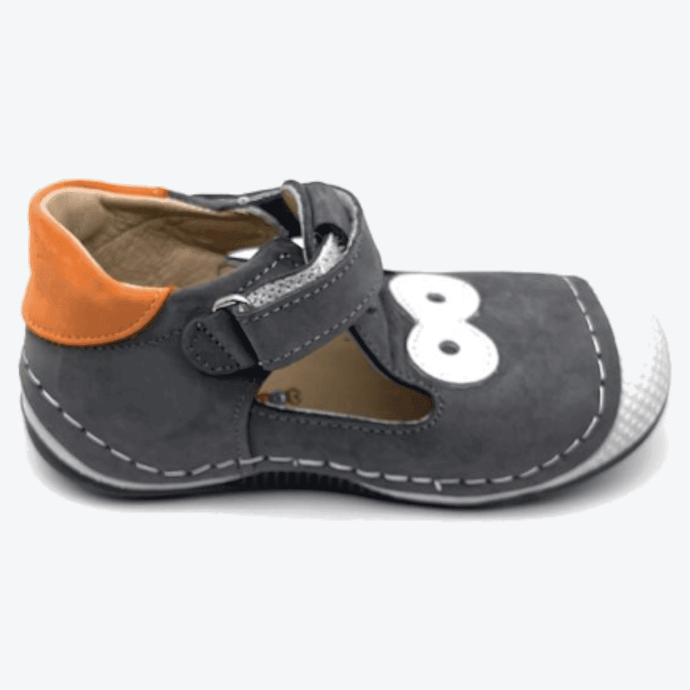 Small Foot Lauflernschuhe - Big Eyes - Grau/Orange