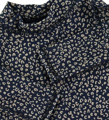 Soft Gallery Bådebluse - UV50+ - Dress Blue m. Leopard