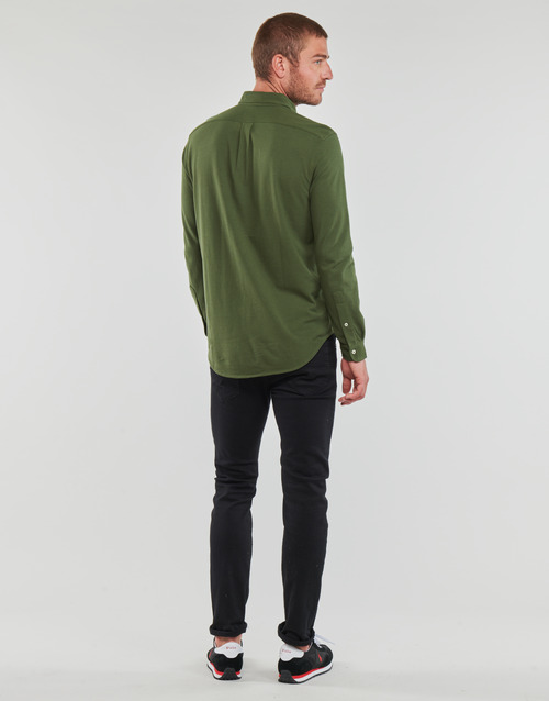 Polo Ralph Lauren - CHEMISE AJUSTEE COL BOUTONNE EN POLO FEATHERWEIGHT Kaki