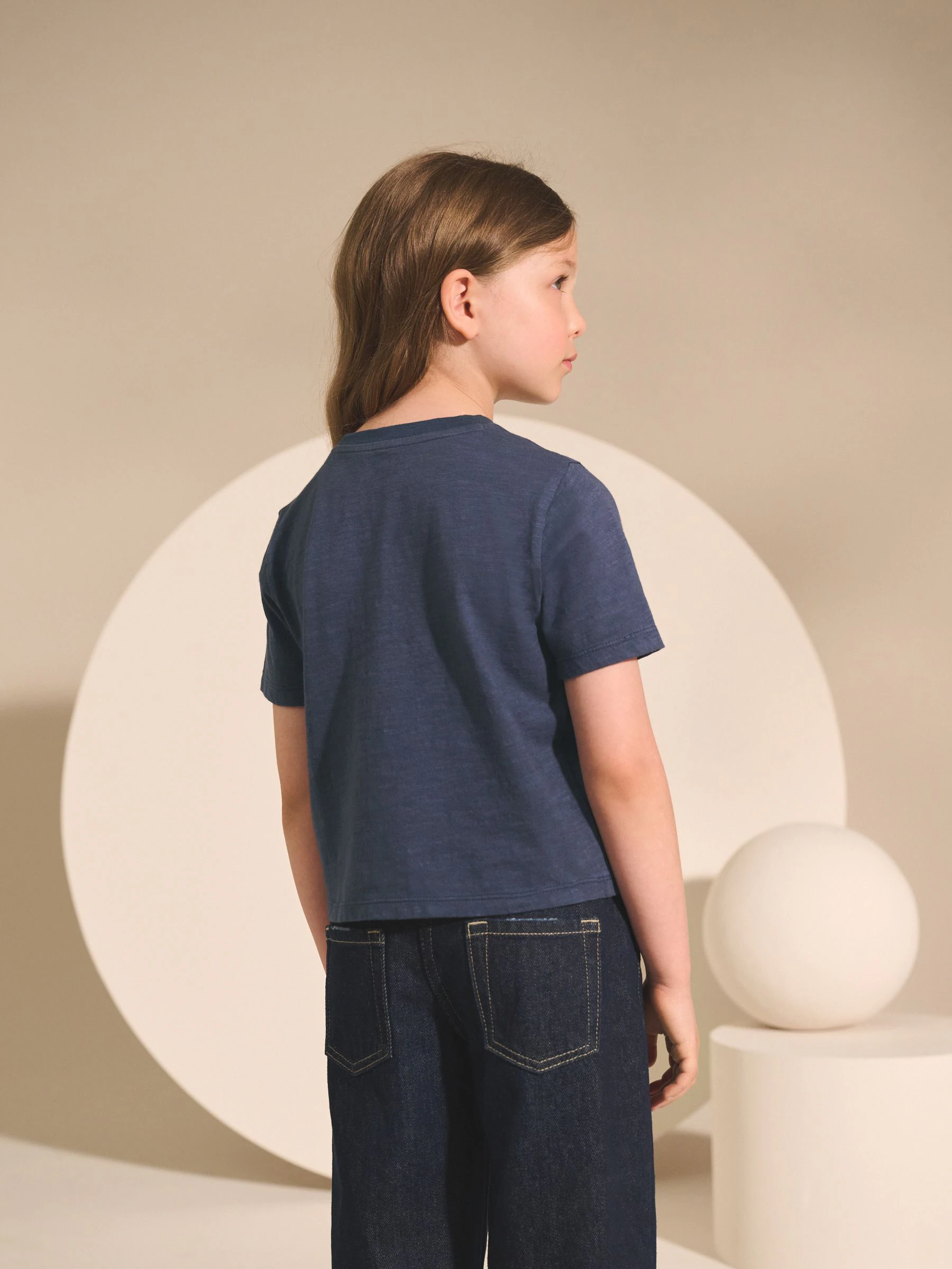 Blauw - T-shirt met vlinderprint en pailletten (3-16jr)