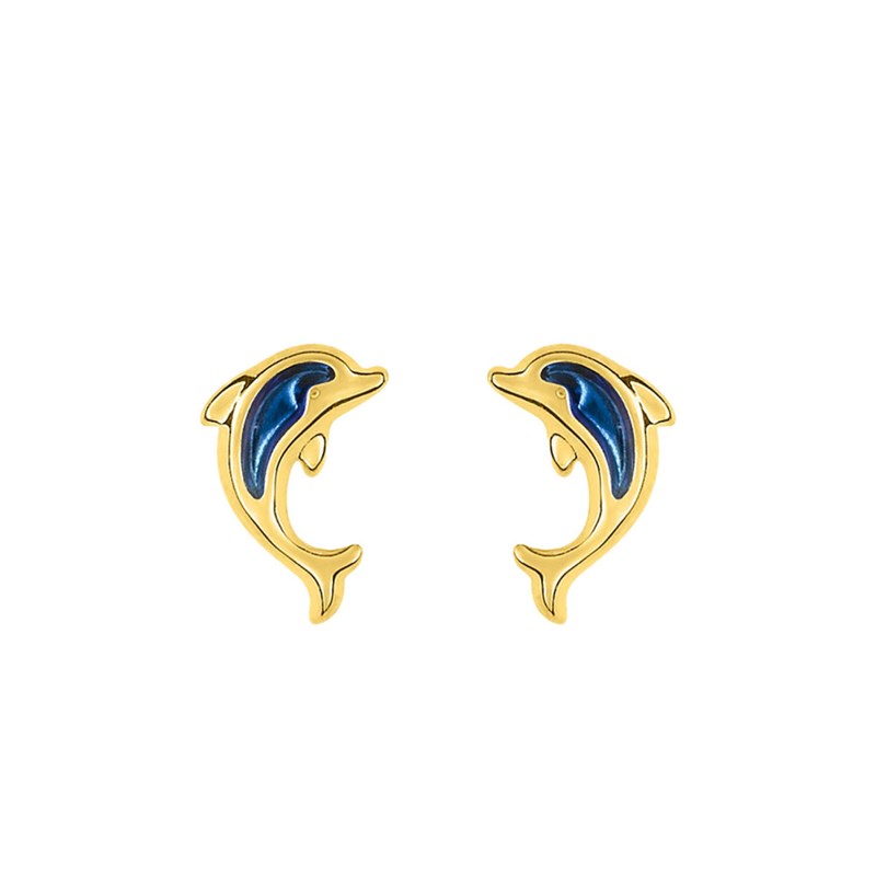 Boucles d'oreilles enfant - Or 9 Carats - Dauphin