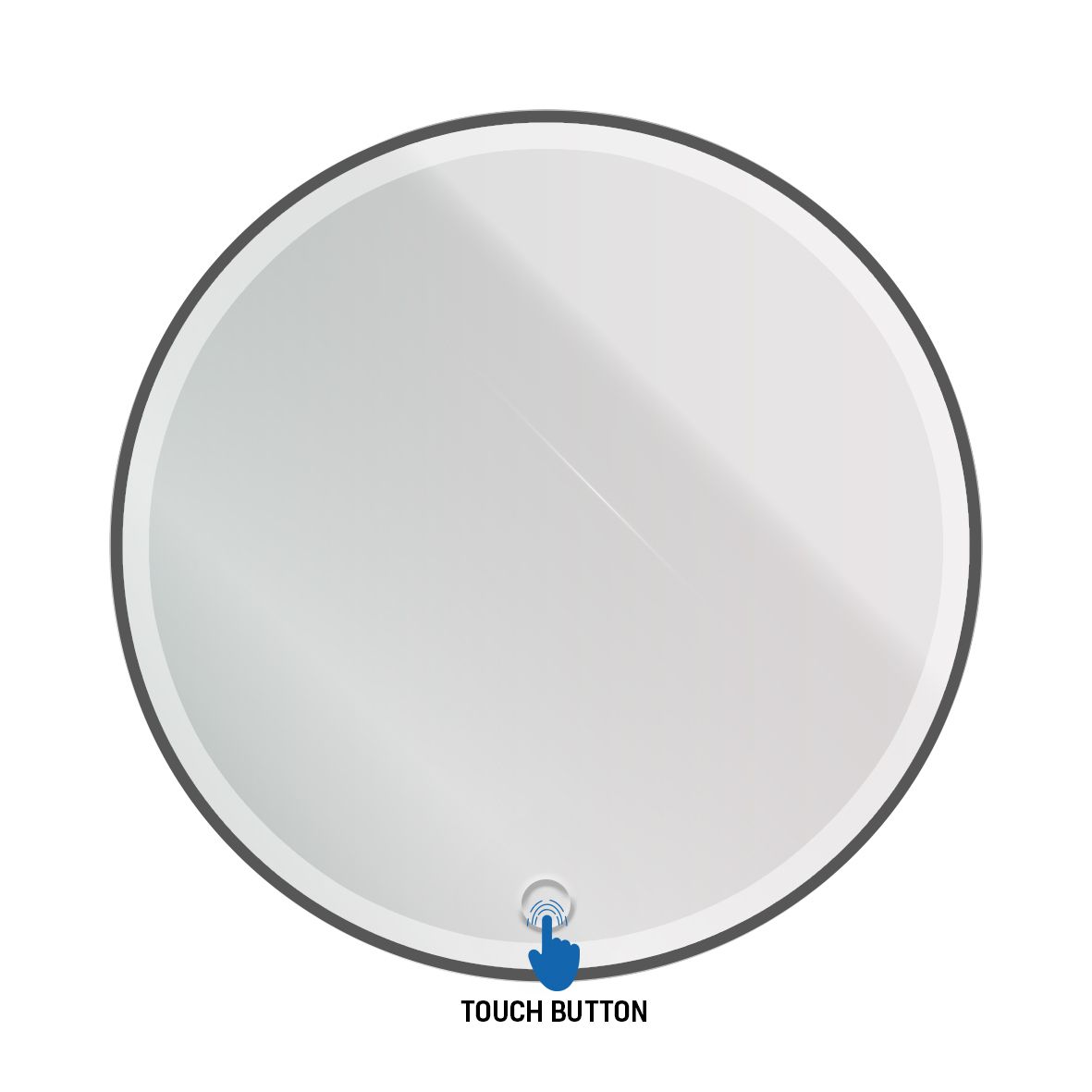 Sanigoods Halo ronde spiegel met verlichting 80cm zwart mat