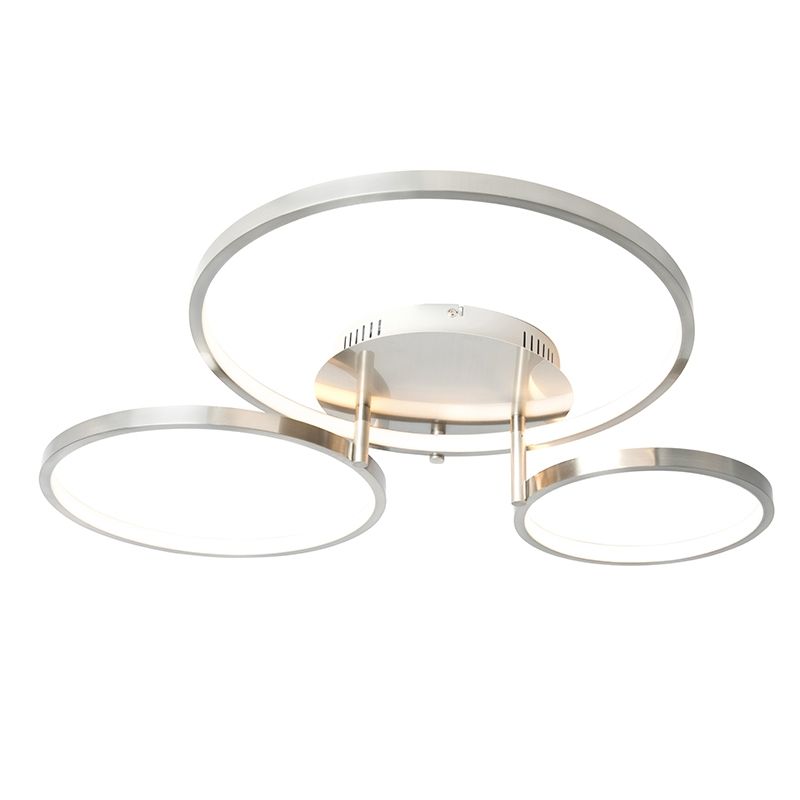 Moderne plafondlamp staal incl. LED en dimmer- Rondas