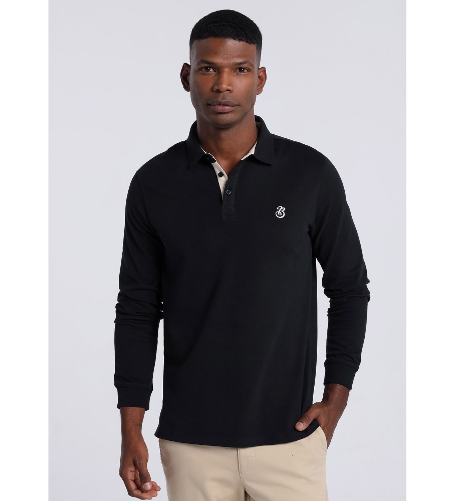 Camisa polo básica de manga comprida Bendorff preta