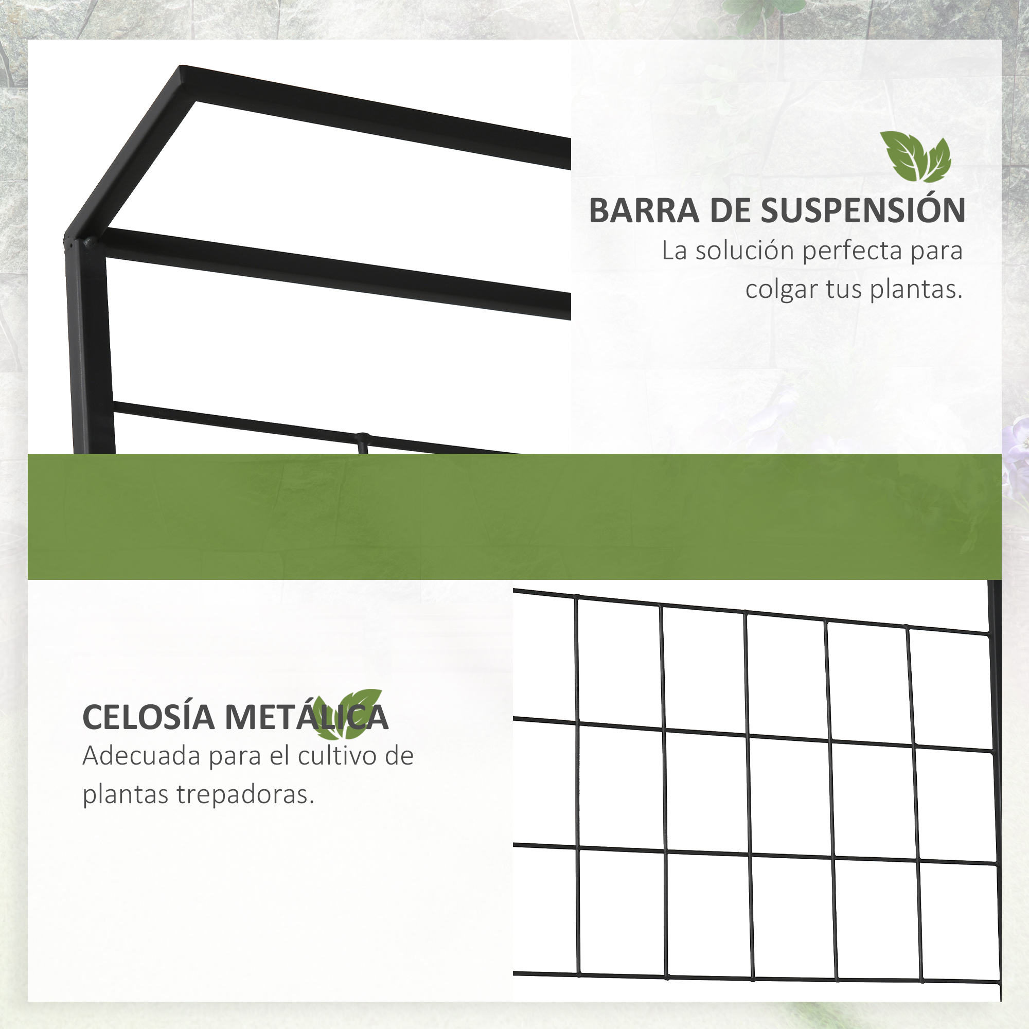 Suporte de metal para plantas Outsunny, com 3 prateleiras, ideal para jardins e varandas externas, 60x53,5x159,5 cm, preto.