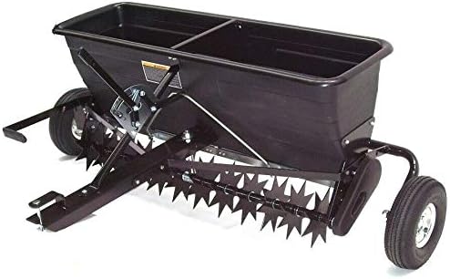 Generisch Anhänger Rasenlüfter Rasenbelüfter 102cm Vertikutierer mit Streuwagen 55552 AWZ