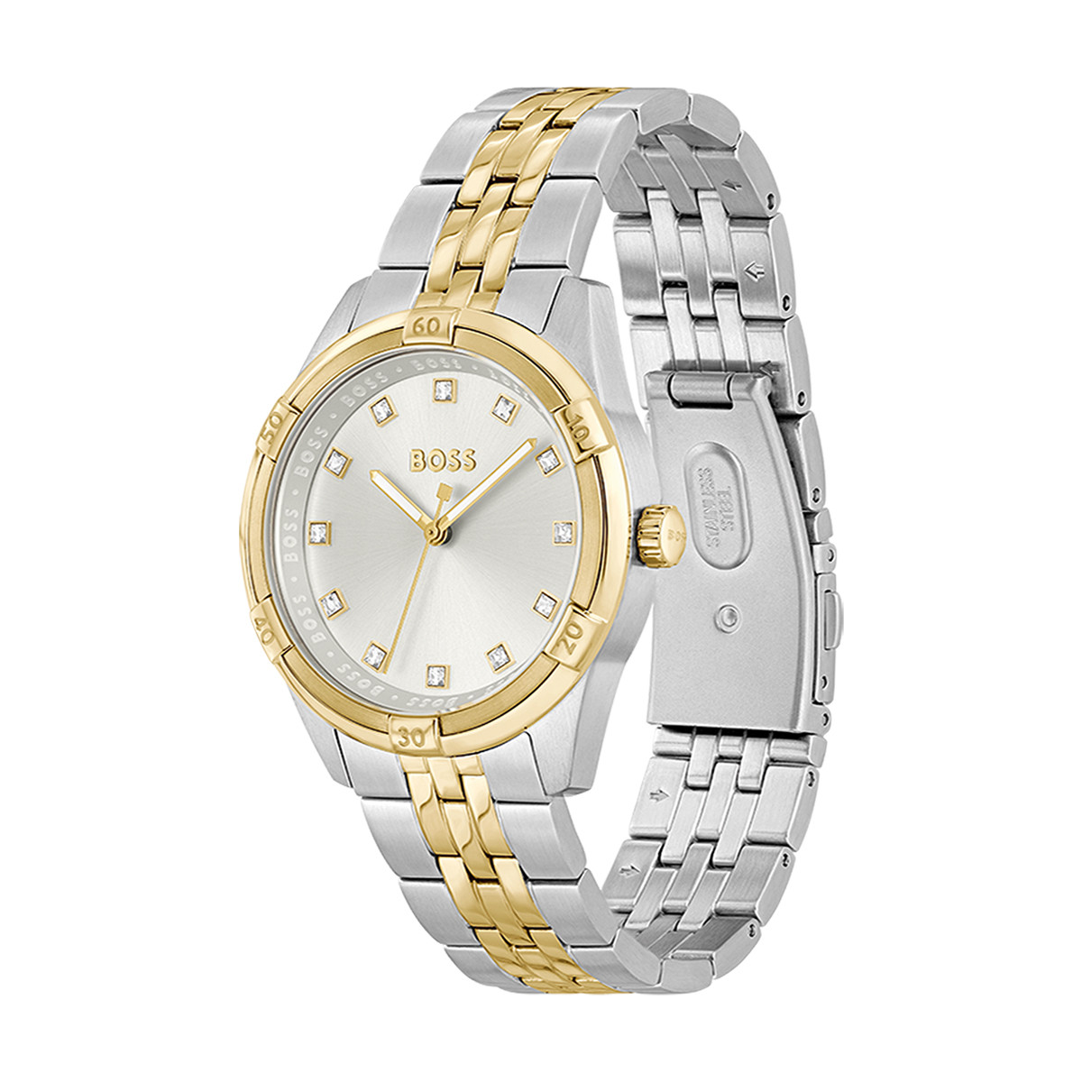 Montre BOSS Sport Lux femme bracelet acier bicolore jaune