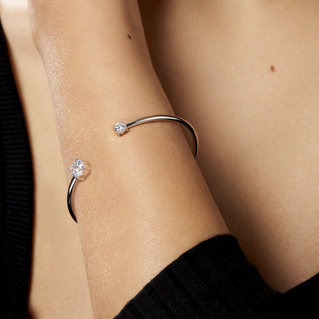 Bracelet Jonc Domitille Argent Blanc Oxyde De Zirconium