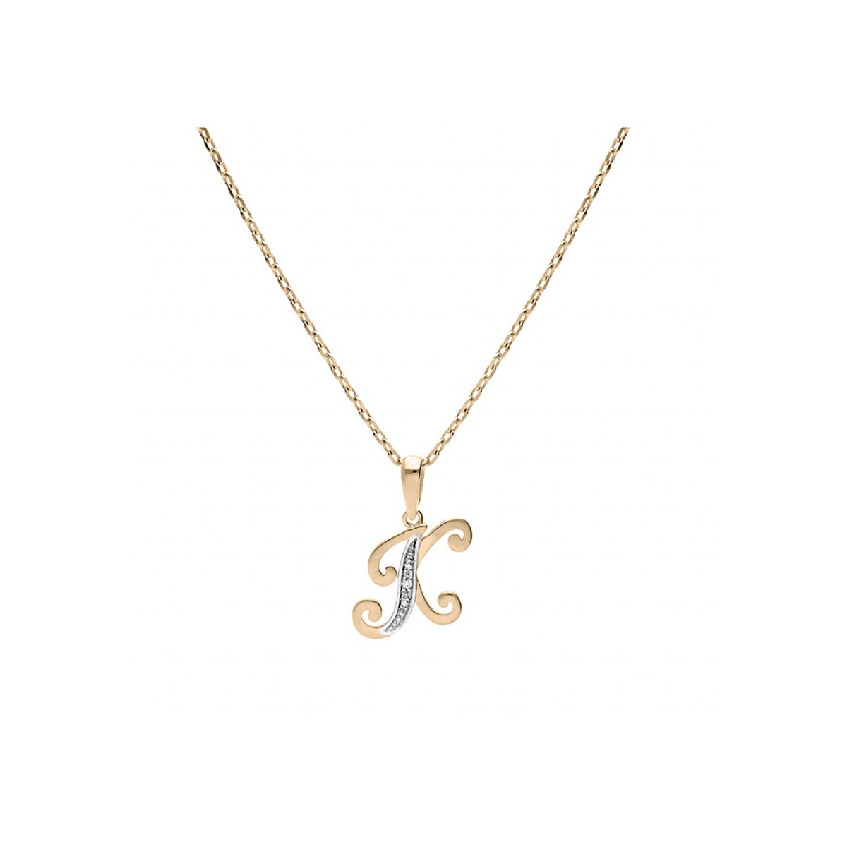 Collier Initiale Plaqué or - Lettre K