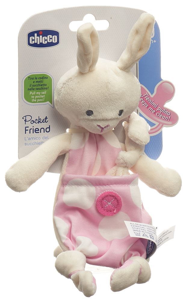 CHICCO POCKET FRIENDS Schnullerhalter Girl 0m  1 Stk