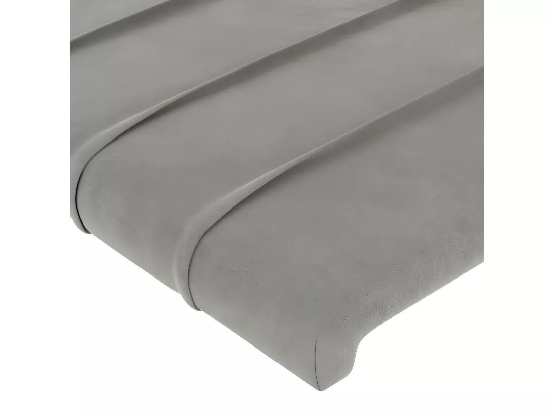 Tête de lit à LED Gris clair 160x5x118/128 cm Velours