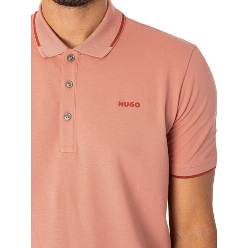 BOSS - Polo Slim Con Logo De Dinoso222 Rosa