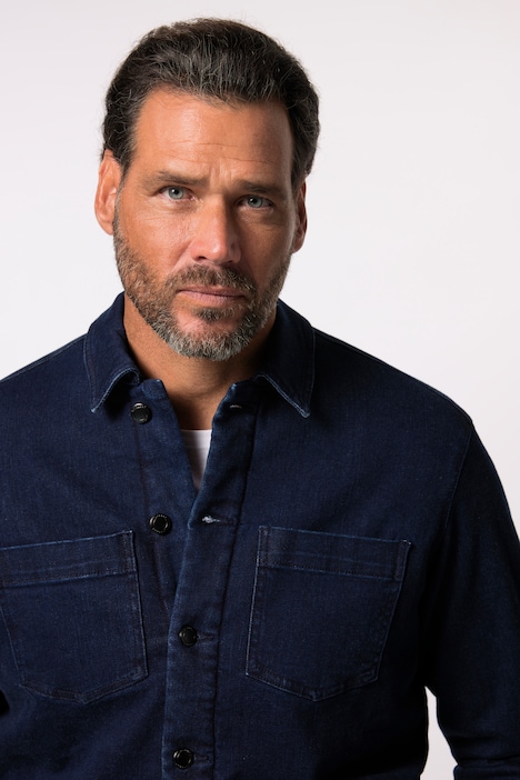 JP 1880 Jeansjacke, Teddyfutter, Brusttaschen, bis 8 XL